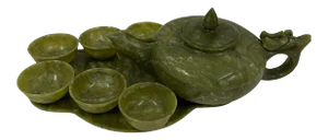 20th Century Chinese Jade Tea Set- 9 Pieces