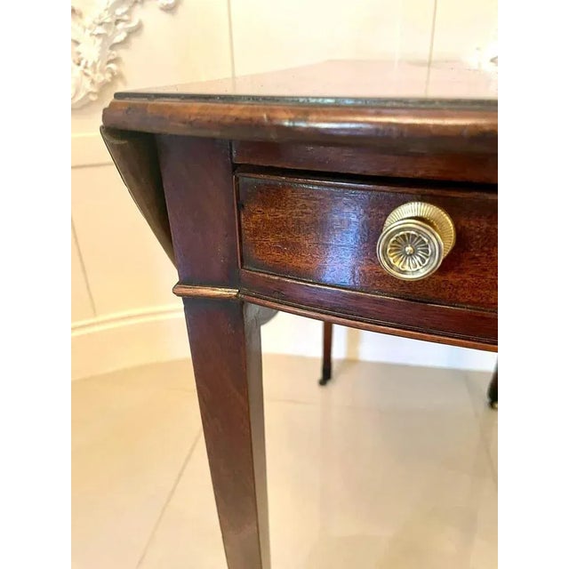 Brown Antique George III Mahogany Pembroke Table For Sale - Image 8 of 12