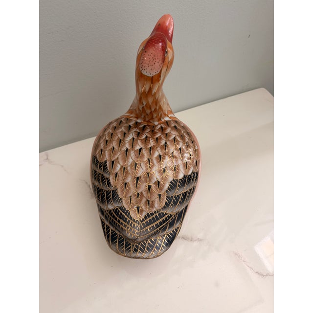 Herend Vintage Large Chinese Export Figure of a Seated Duck For Sale - Image 4 of 7