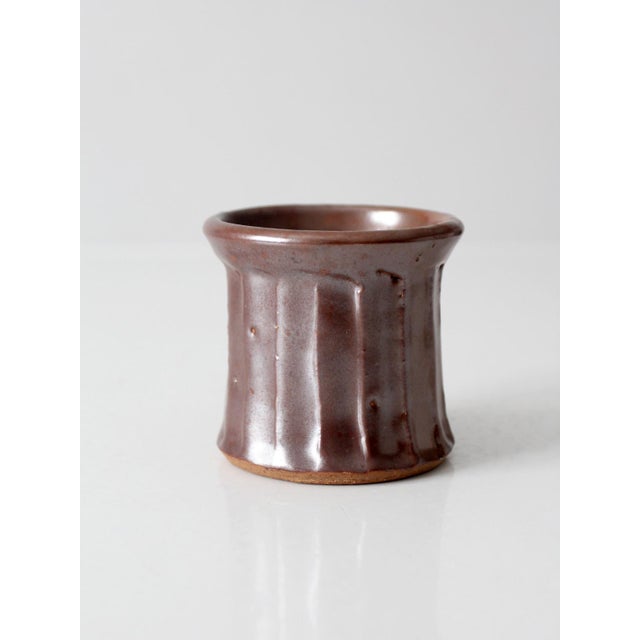 Chocolate Vintage Handmade Studio Pottery Mug For Sale - Image 8 of 10