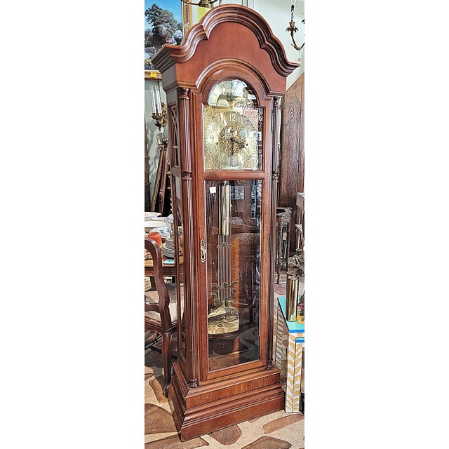 1970s Tall Case Grandfather Clock by Howard Miller For Sale - Image 10 of 10