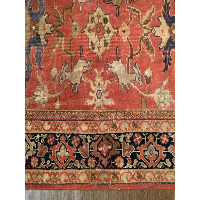 Orange 19th Century Antique Orange Sultanabad Area Rug 8'5 X 11'10 For Sale - Image 8 of 9