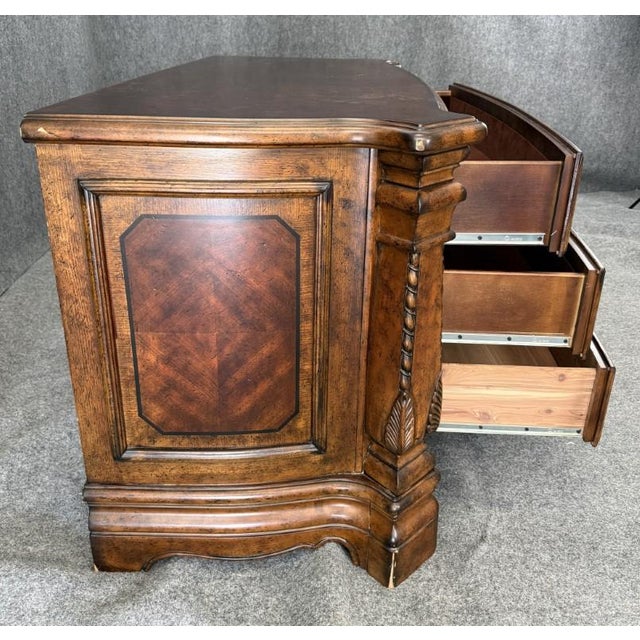 Wood Michael Amini Windsor Court Three Drawer Low Dresser For Sale - Image 7 of 16