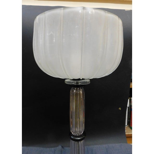 1960s 1960s Frosted and Clear Murano Glass Table Lamp For Sale - Image 5 of 9