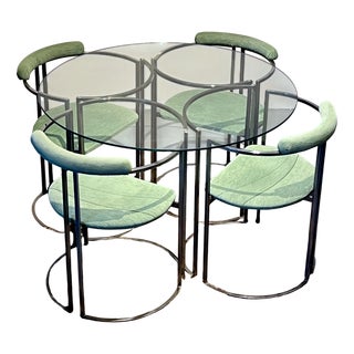 Modernist Glass Dining, Italy, 1970, Set of 5 For Sale
