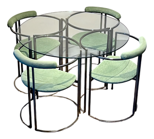 Modernist Glass Dining, Italy, 1970, Set of 5