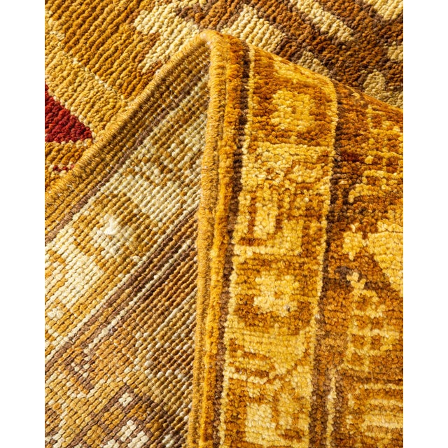 Eclectic, One-of-a-Kind Hand-Knotted Area Rug in Yellow, 9' 1" x 11' 10" For Sale In New York - Image 6 of 8