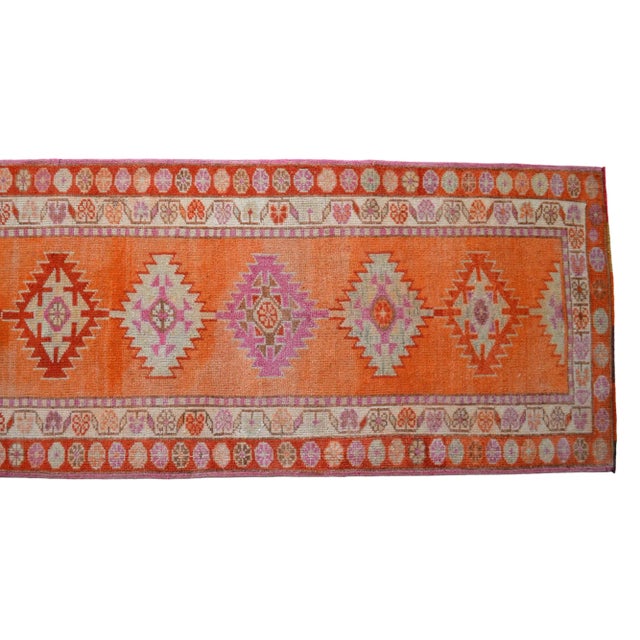 Vintage Hand Knotted Kurdish Tribal Runner For Sale - Image 9 of 11