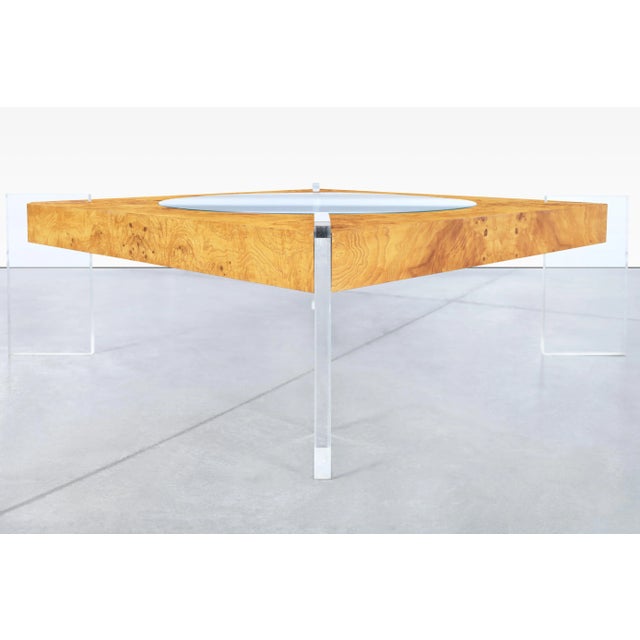 Mid-Century Modern Burl Wood and Lucite Coffee Table by Vladimir Kagan For Sale In Los Angeles - Image 6 of 12