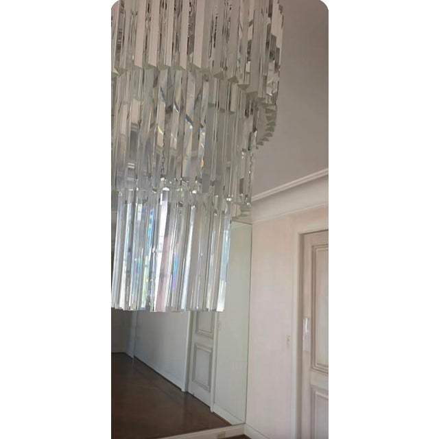 1980s 1980s Lead Crystal Three Tier Chandelier For Sale - Image 5 of 10