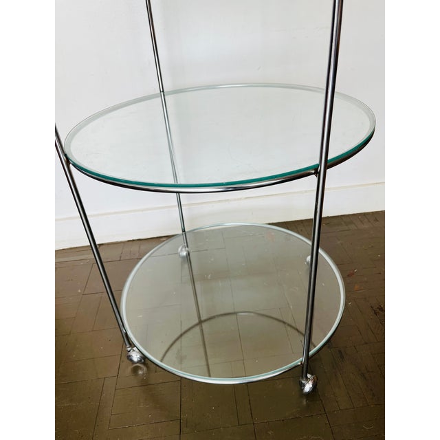 Metal Vintage Mid Century Bar Cart 3 Tired Chrome For Sale - Image 7 of 10