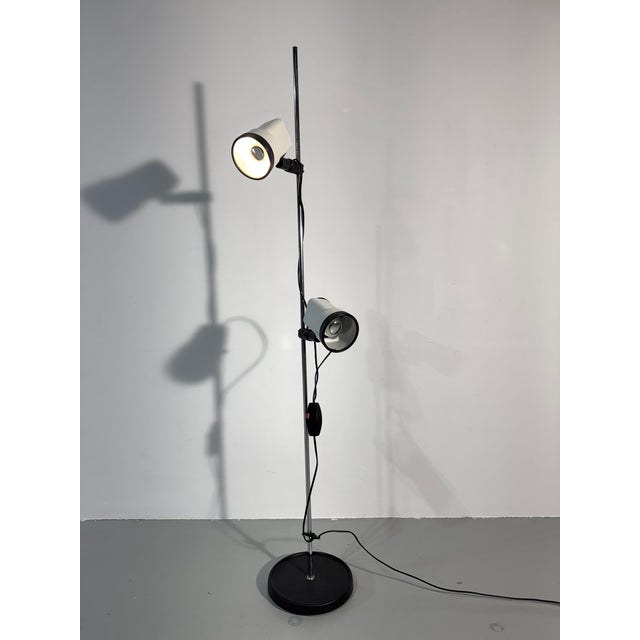 Vintage Dutch Floor Lamp with White Metal Spots by Vrieland Design, 1960s. For Sale - Image 9 of 11