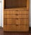 Vintage Drexel Media Cabinet with adjustable one glass shelf, upper cabinet and four drawers. Solid wood construction with...