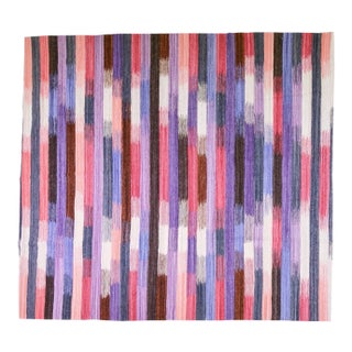 Vintage Mazandaran Hand Made Organic Wool Natural Color Tribal Kilim,8'9"x9'5" For Sale