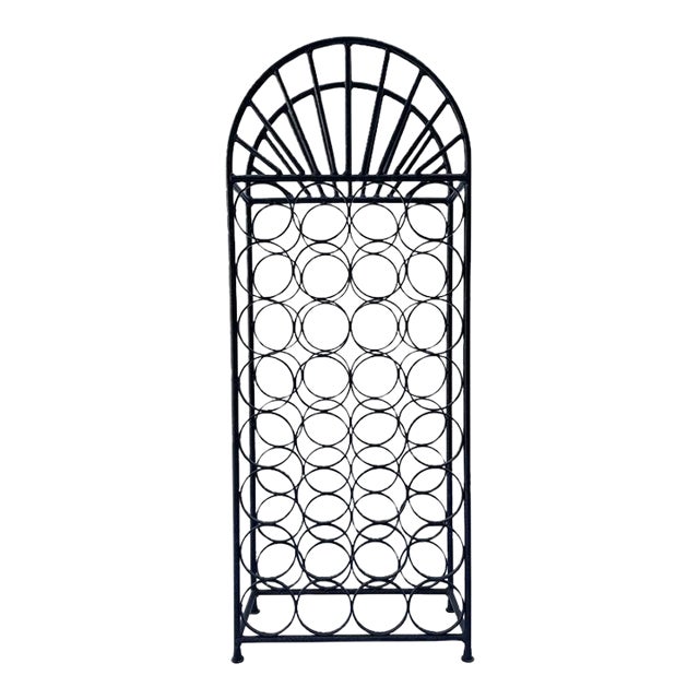 Arthur Umanoff Iron Floor Wine Rack For Sale