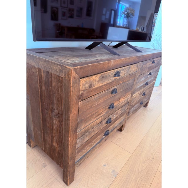 Farmhouse Restoration Hardware Printmaker’s Collection Dresser For Sale - Image 3 of 4