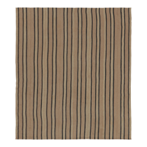 Vintage Bidjar Persian Kilim, Tribal Rug in Brown Stripes
