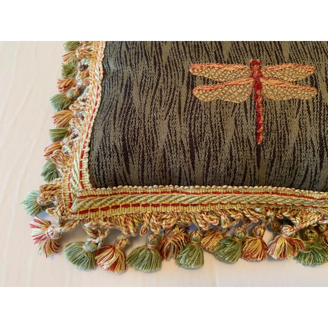 Late 20th Century Custom Made Dragonflies Down Insert Cushions - a Pair For Sale In Los Angeles - Image 6 of 6