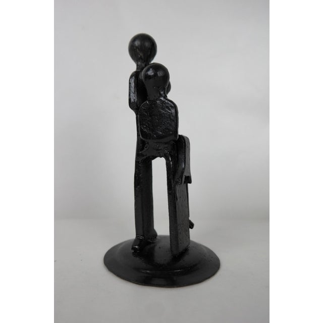 Figurative Iron Sculpture of Mother and Child, 1970s For Sale - Image 4 of 9