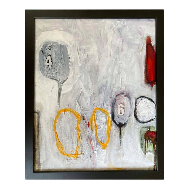 "Rosetta #11" Contemporary Abstract Multimedia Painting by G. Campbell Lyman, Framed For Sale