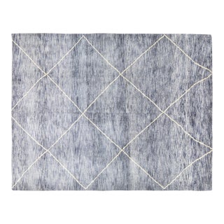 Moroccan Modern Hand Knotted Wool Rug, 7'9"x10' For Sale