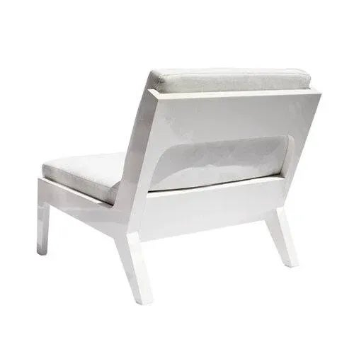 Portofino Outdoor Lounge Chair by the Drawing Room Atl - Handcrafted Mahogany in Premium Yacht Finish: Classic White - Modern Outdoor Furniture For Sale - Image 4 of 10