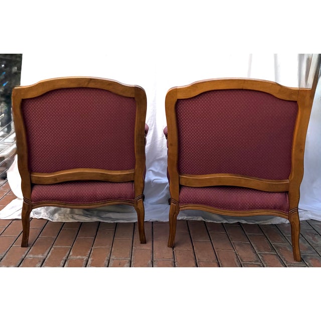 Rose Late 20th Century Sam Moore Louis XV Style Bergere Lounge Chairs, a Pair For Sale - Image 8 of 13