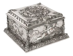 Victorian Silver-Plated Jewellery Casket from Walker and Hall, 19th Century