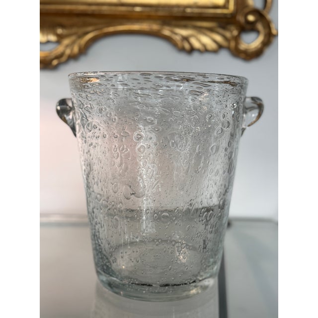 Mid-Century Modern Bubbled Glass Champagne Bucket in the Style of Biot, France, Circa 1960 For Sale - Image 3 of 9