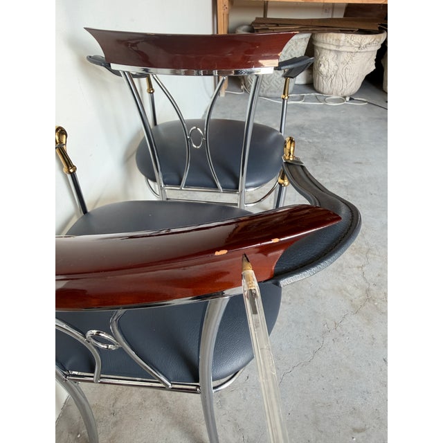 Vintage Spanish Manuel Vidal Grau “Swan” Dining Armchairs – Pair For Sale - Image 14 of 17