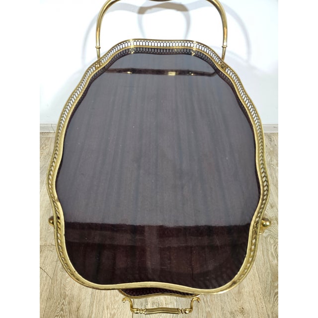 Vintage French Bar Cart from Maison Jansen, 1960s For Sale - Image 3 of 18