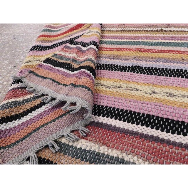 Textile Galerie Shabab Collection Mid-20th Century American Rag Throw Rug For Sale - Image 7 of 7