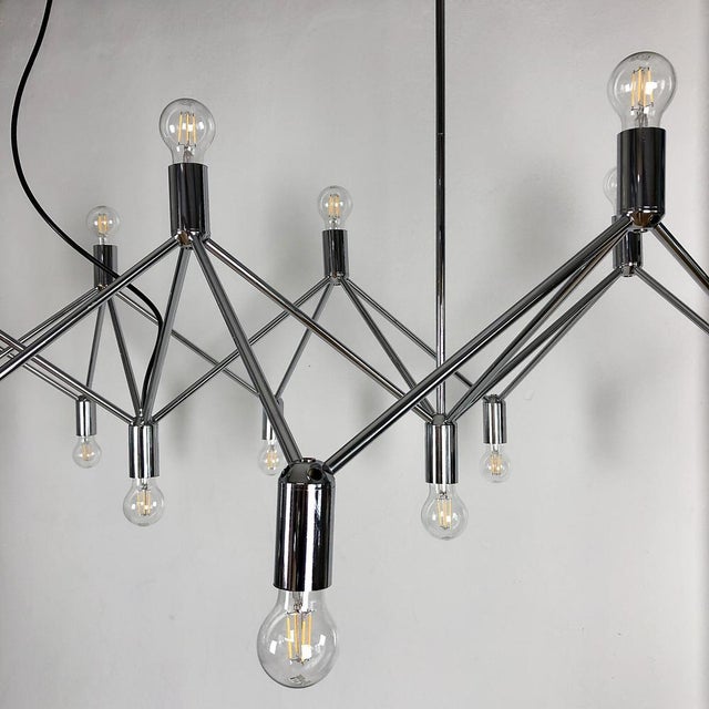 Silver Large Chandelier from Kinkeldey Lights, Germany, 1960s For Sale - Image 8 of 18