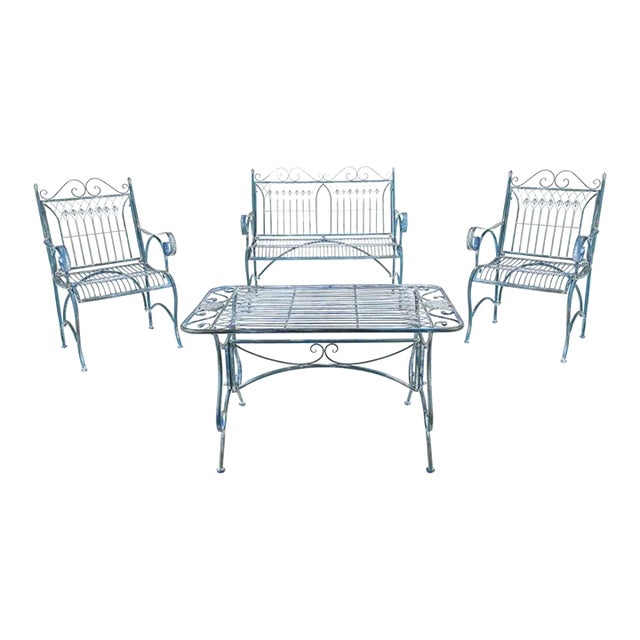 Leah 4 Piece Set - Mossy Blue For Sale