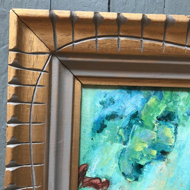 Original Vintage Painting Girl on Swing With Bike For Sale In Philadelphia - Image 6 of 9