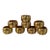 Vintage Gold & Red Foil Holiday Napkin Rings, Set of 8 For Sale