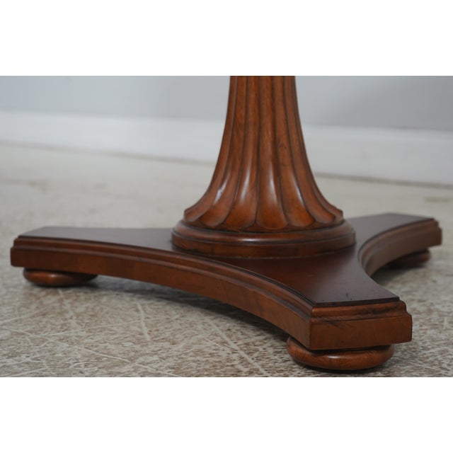 Brown Pair of Ethan Allen Townhouse Pedestal Tables For Sale - Image 8 of 15