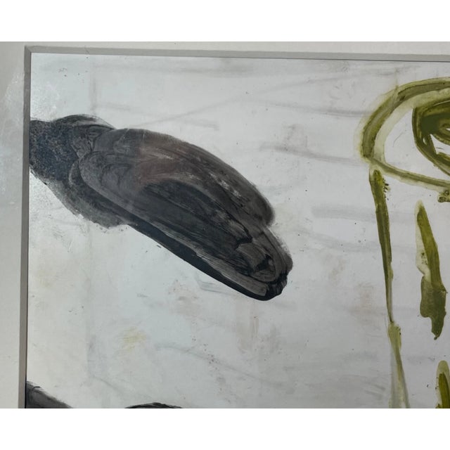 1980s Modern Original Mimi Young Abstract Acrylic Object Painting on Paper Framed For Sale - Image 11 of 12