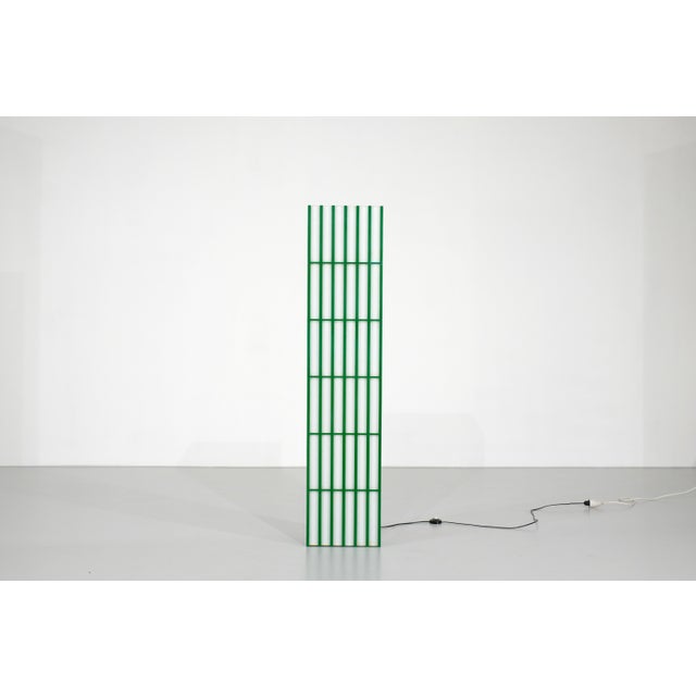 Rectangular Floor Lamp in Green and White Acrylic Glass, Italy, 1970s For Sale - Image 4 of 10