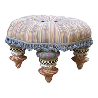 MacKenzie-Childs on Wall Street Setting Seat, Ottoman For Sale