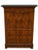 Louis-Philippe flame mahogany secretary desk (19th century). Magnificent veneer. Superb black marble top. Dimensions:...