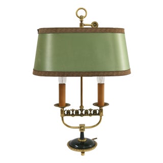 French Hollywood Regency Brass Bouillotte 2-Light Table Lamp, 1960s For Sale