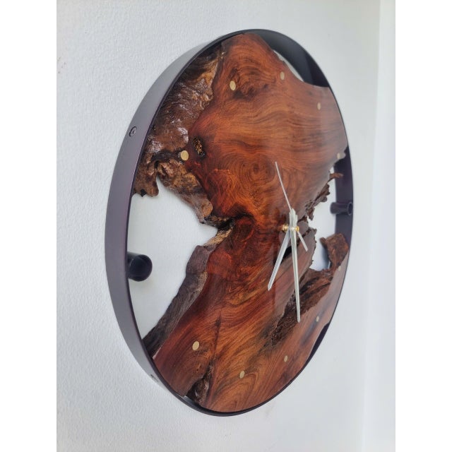 Contemporary Orbit of Time – One-of-a-Kind Handcrafted Driftwood Wall Clock Sculpture For Sale - Image 3 of 18