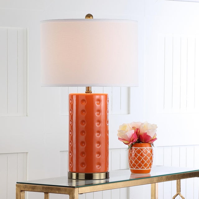 26 Inch H Table Lamp in Orange - a Pair For Sale In Philadelphia - Image 6 of 9