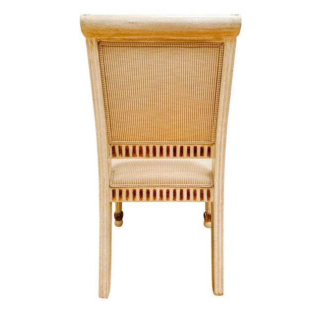 Early 20th Century Vintage Italian Neoclassical Gilt & Painted Armchair Fauteuils With Rosette Carvings - A Pair For Sale - Image 18 of 18