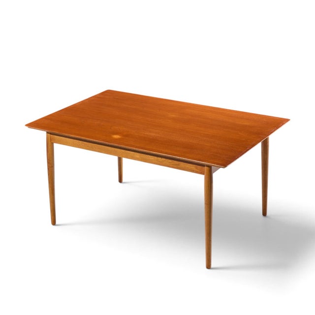 Arne Vodder for Sibast Mid Century Danish Teak Expanding Dining Table With 2 Leaves For Sale - Image 9 of 11