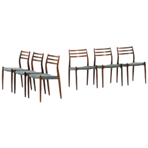 Model 78 Dining Chairs attributed to Niels O. Møller for J. L. Møllers Furniture Factory, 1960s, Set of 6