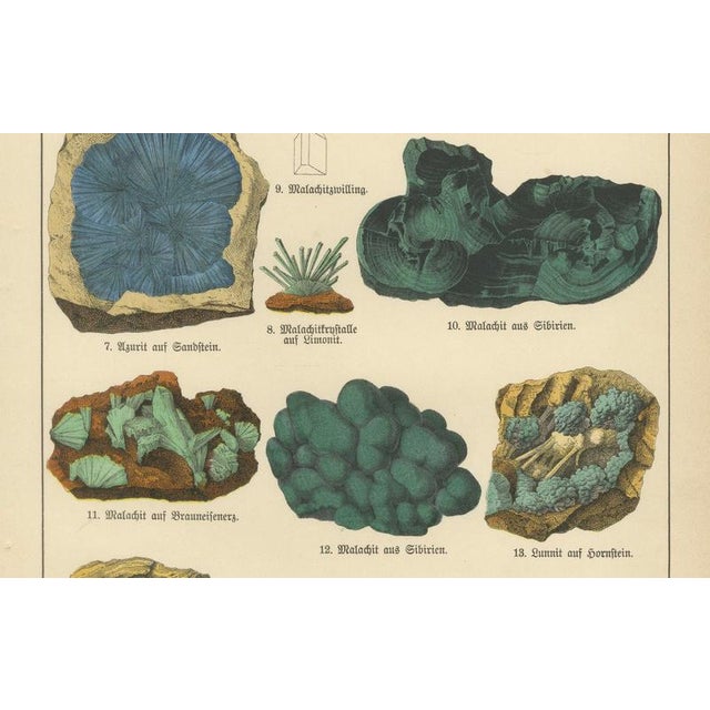 Kenngott, Mineralogy Chromolithographs, Azurite, Malachite, Meteorites, 1888, Paper For Sale - Image 6 of 9