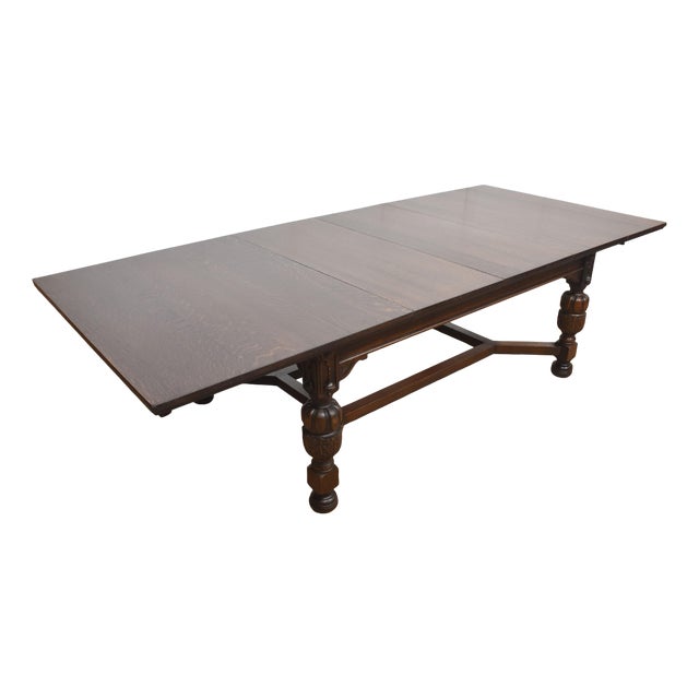 Extending Dining Table in Oak by Maple and Co, 1890s For Sale