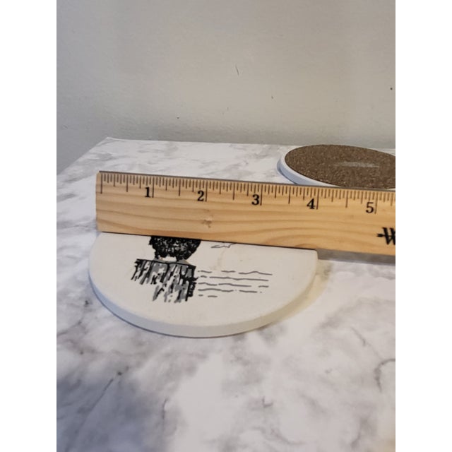 Wood 1970s Stone Coasters Pelican with box - Set of 4 For Sale - Image 7 of 12